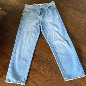 Bershka Men's Denim Blue Straight Jeans